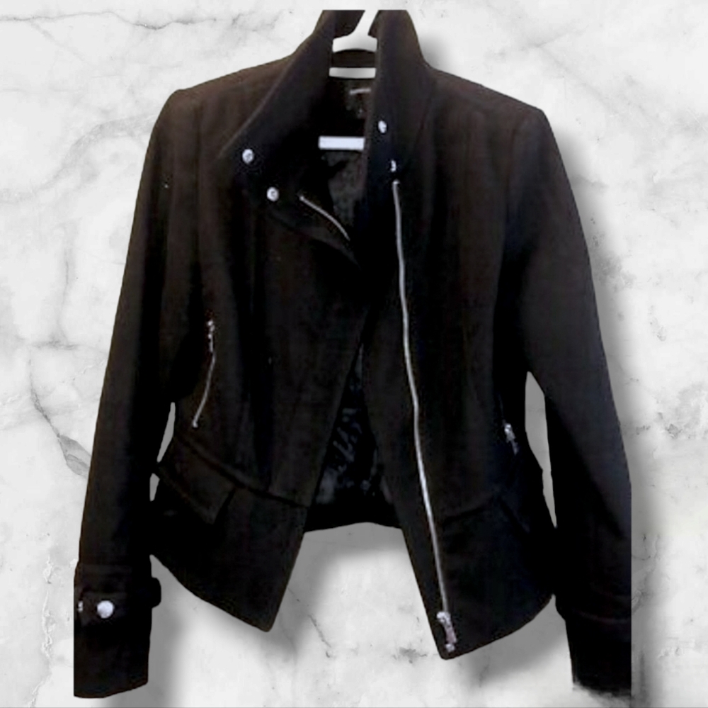 Express women's wool moto jacket M